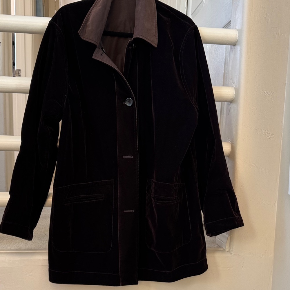 Chic Black Velvet Reversible Women's Trench Coat